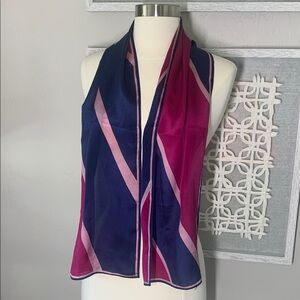 Vera navy and pink silks scarf
